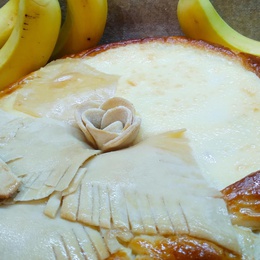 Пирог с творогом, яблоком и бананом 2 кг